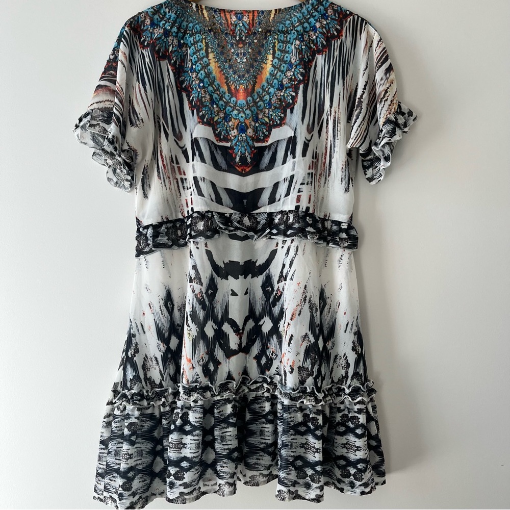 Coco Cabana Flowy Holiday Mini Dress Size M/L - Picture 3 of 6